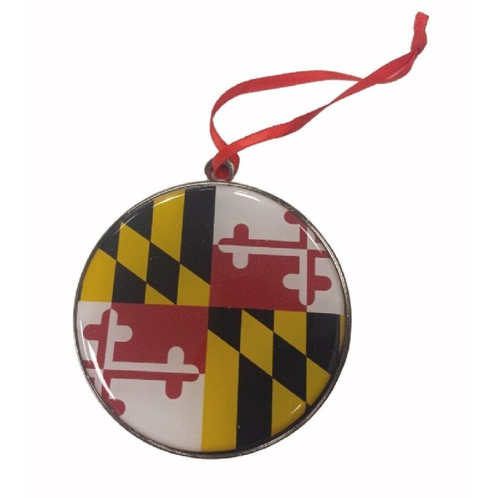 Maryland Flag Classic Round Medallion Holiday Tree Ornament - NEW Fast Ship